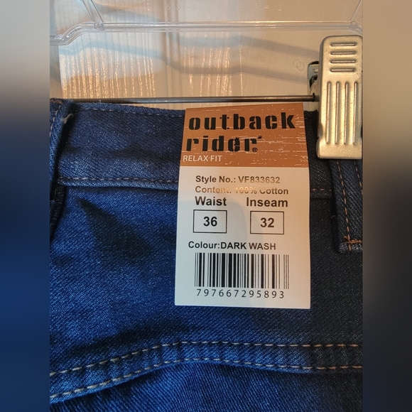 NWT Outback Rider Buffalo Plaid Fleeced Lined Men's Blue Jeans 36x32 - Picture 5 of 6